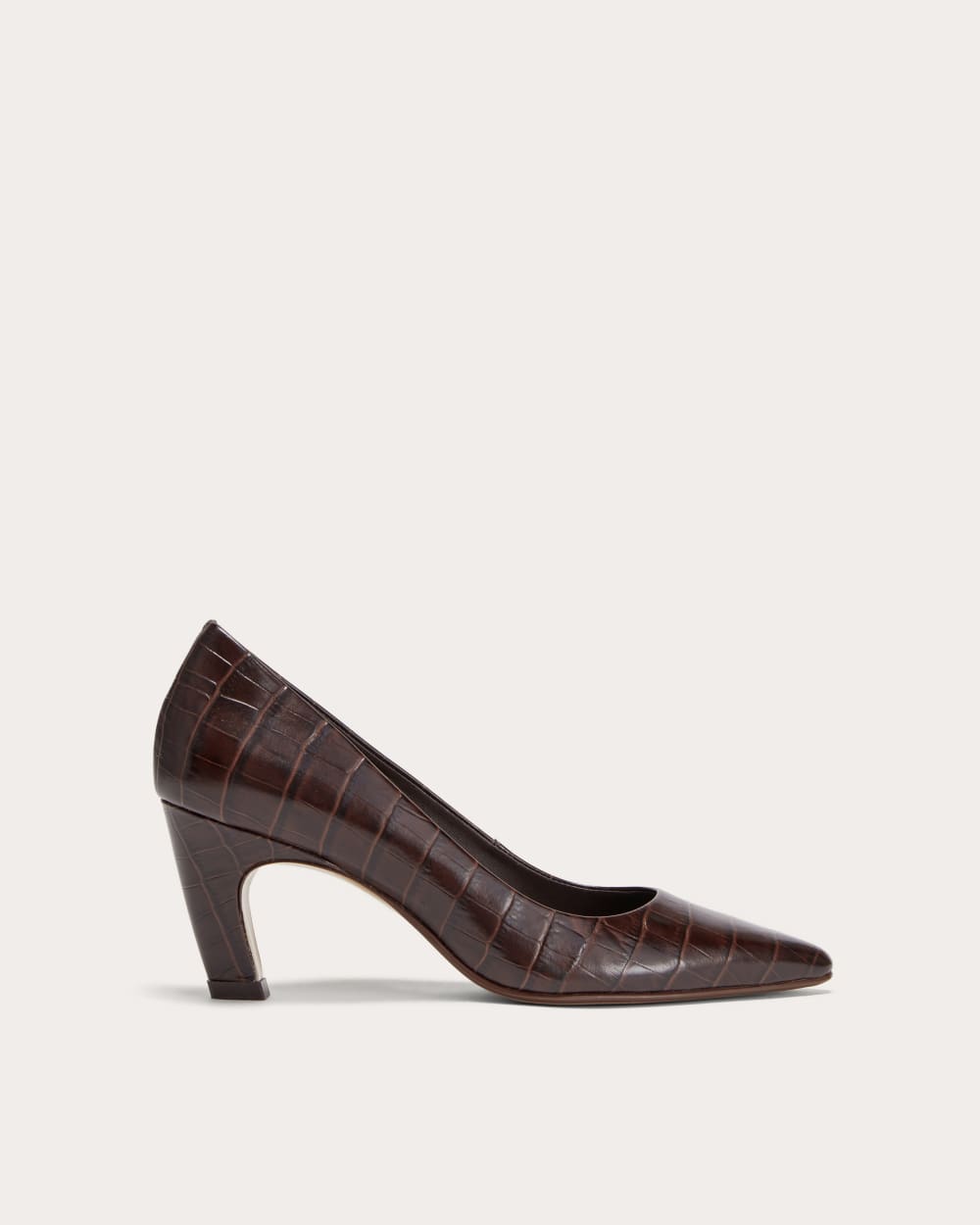 The Banana Pump in Brown Crocodile — front view