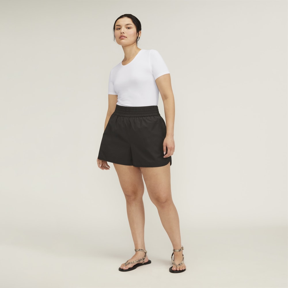 The Supima® Form Crew Neck Tee in White — detail view