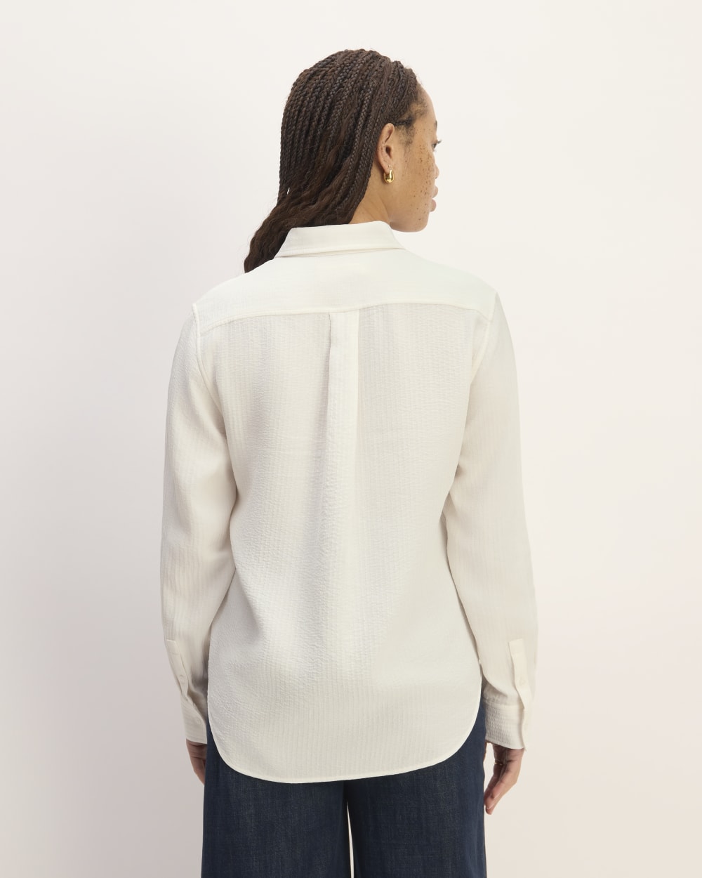 The City Stripe Relaxed Shirt in Bone — detail view