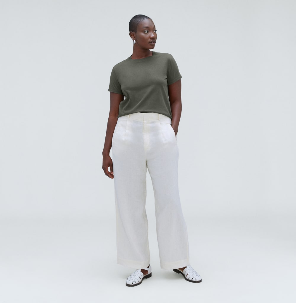 The Box-Cut Tee in Essential Cotton in Kambaba — detail view