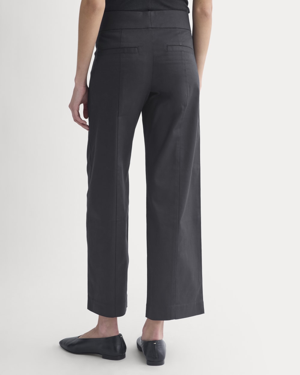 Tailored Drape Seam Pant in Black — detail view