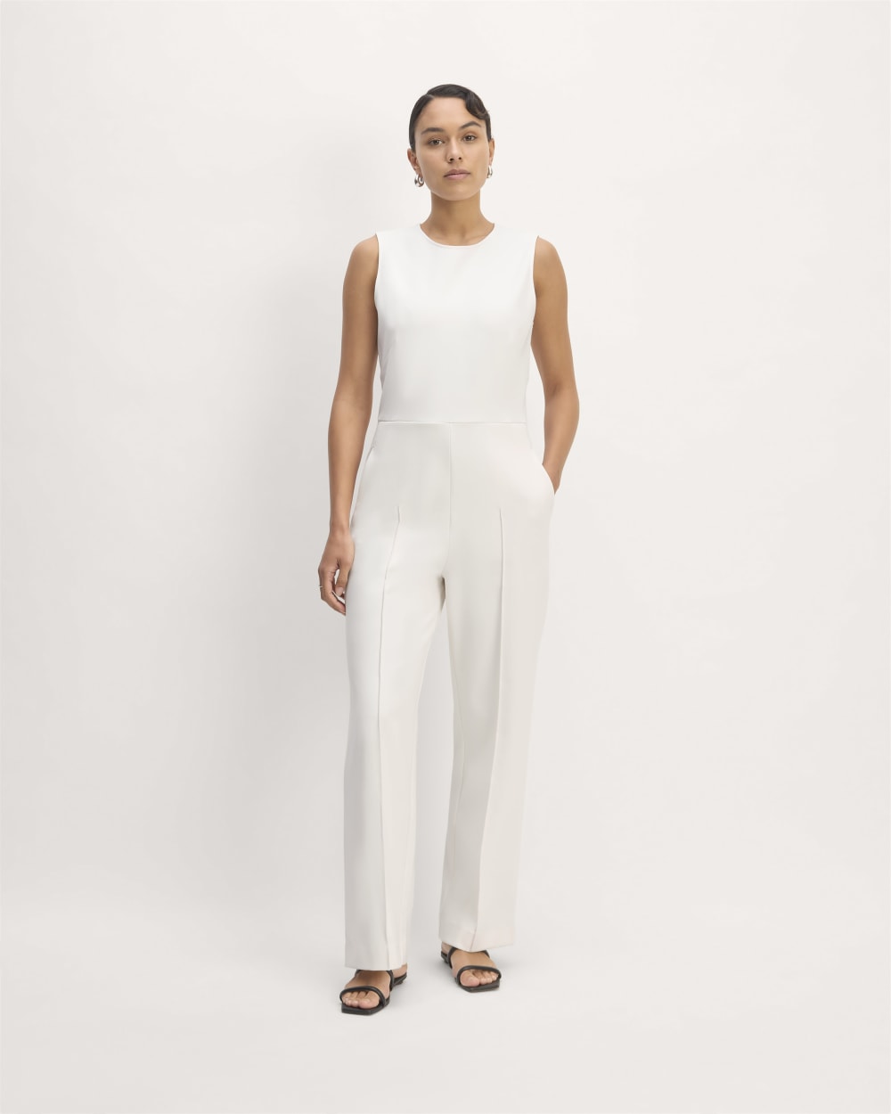 The Dream Jumpsuit in Bone — front view