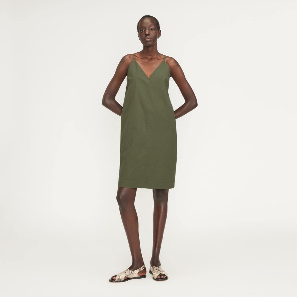 The Poplin Slip Dress in Kalamata — front view