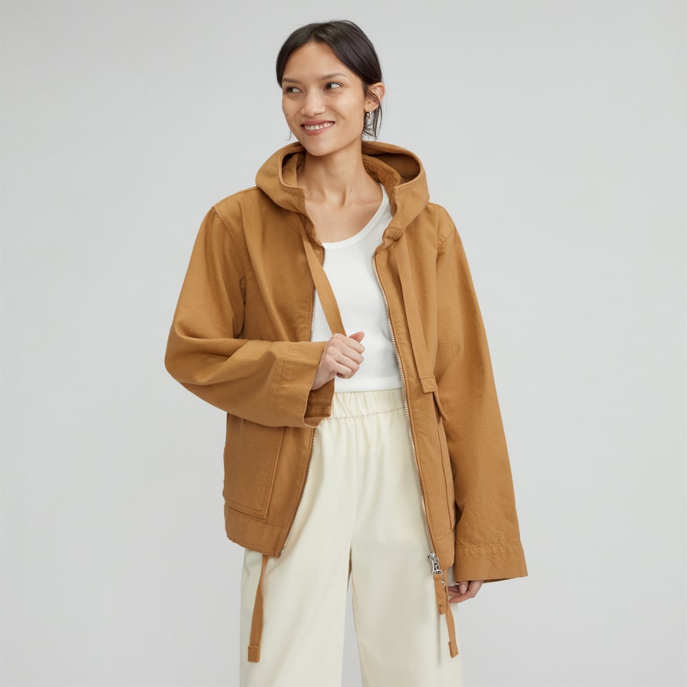 The Canvas Organic Cotton Anorak in Cappuccino — front view