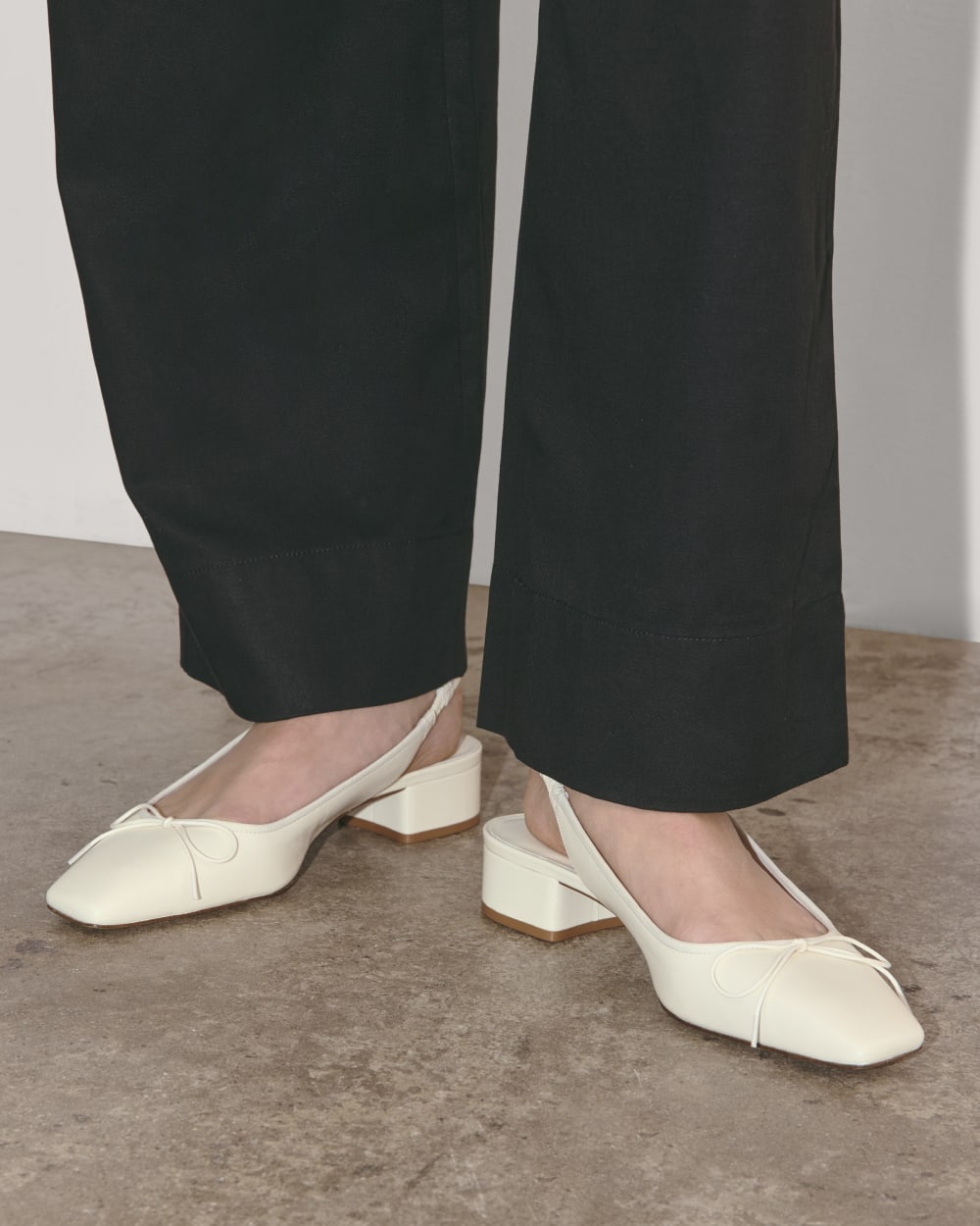 The Ballet Slingback Heel in Canvas — alternate view