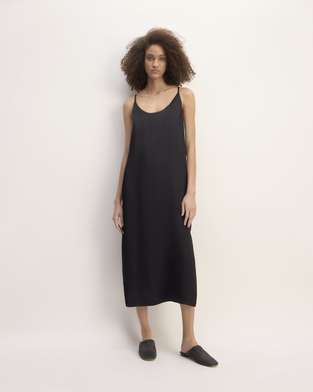 The Ultimate Slip Dress in Black — front view
