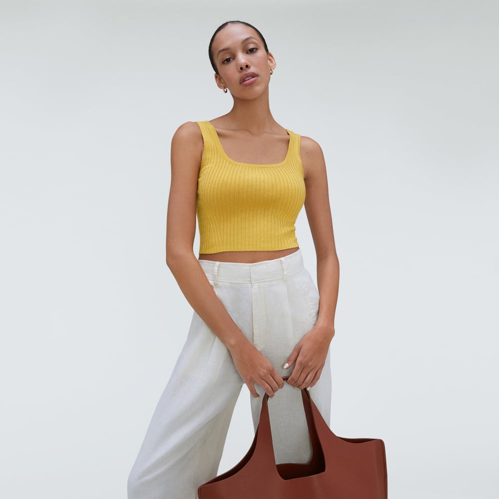 The Cotton-Merino Cami in Dandelion — detail view