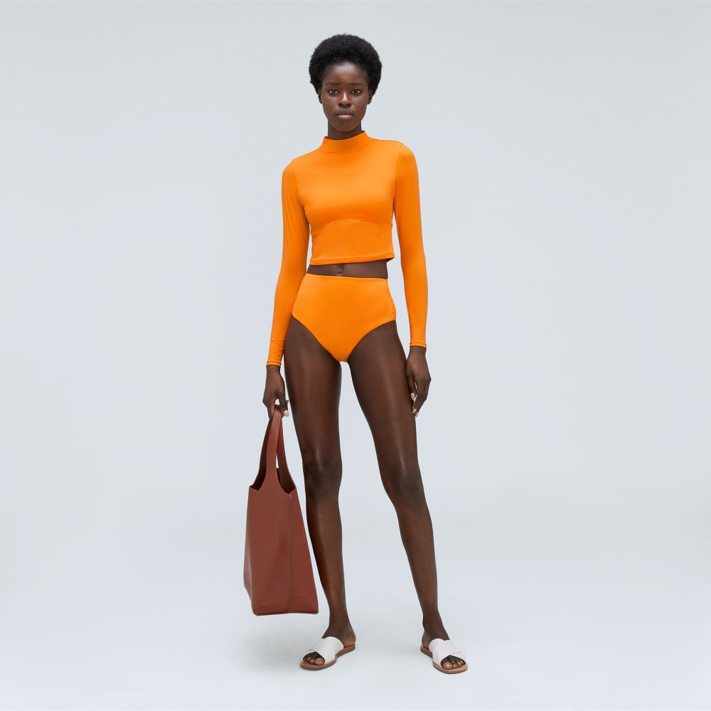 The Long Sleeve Rash Guard in Turmeric — detail view