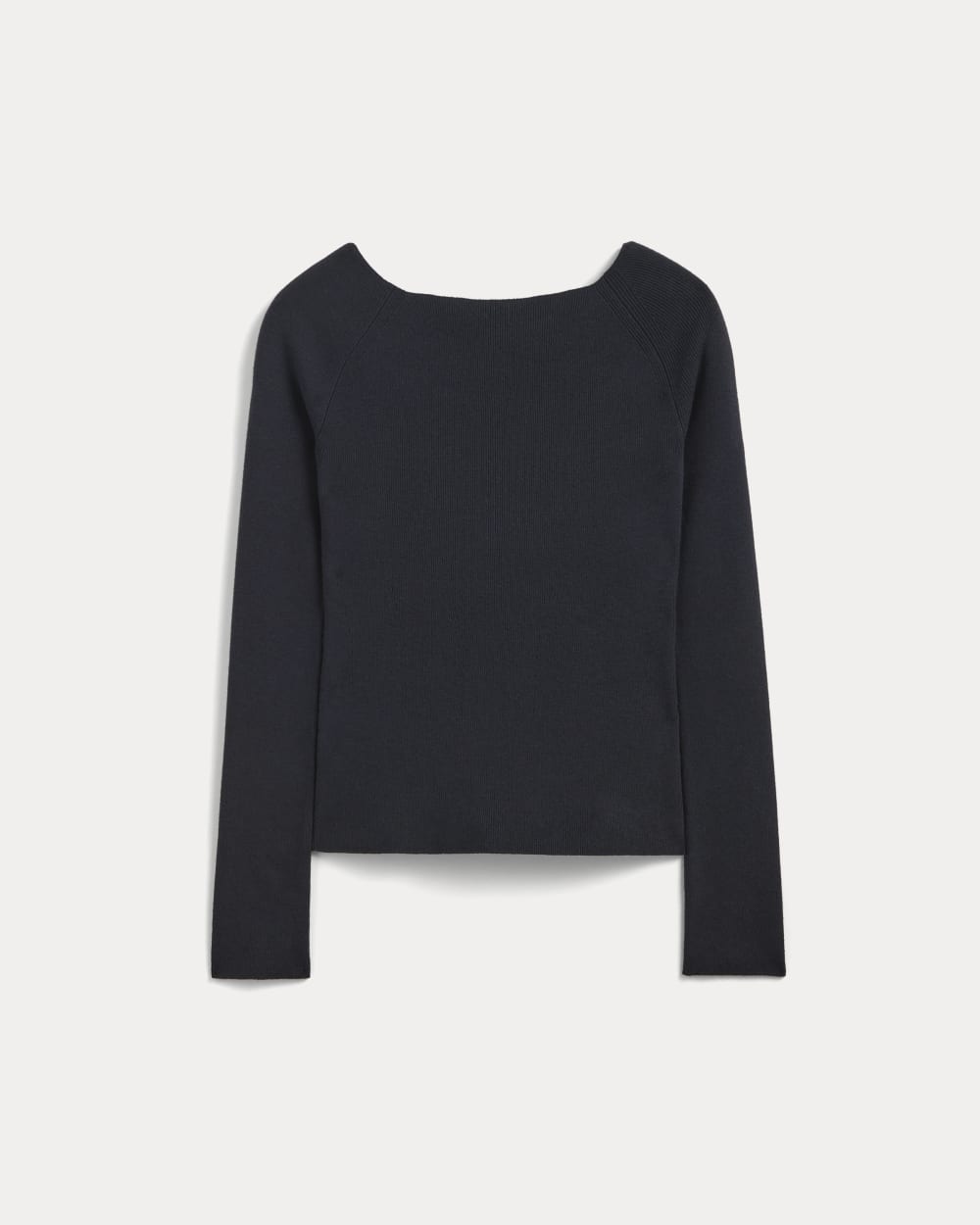 The Knit Boatneck Top in Navy — alternate view