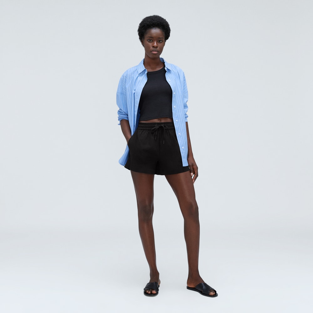 The Seersucker Boxer Short in Black — detail view