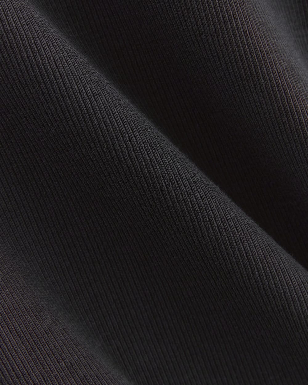 The Luxe Rib Funnel-Neck Tee in Black — detail view