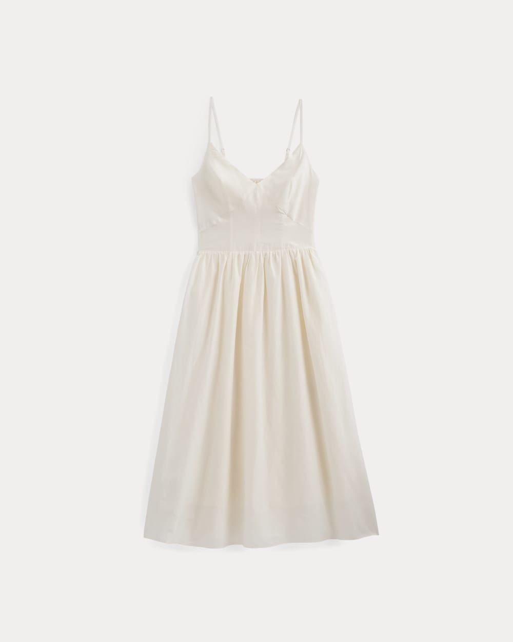 Midi Dress in Cotton Silk Voile in Bone — alternate view