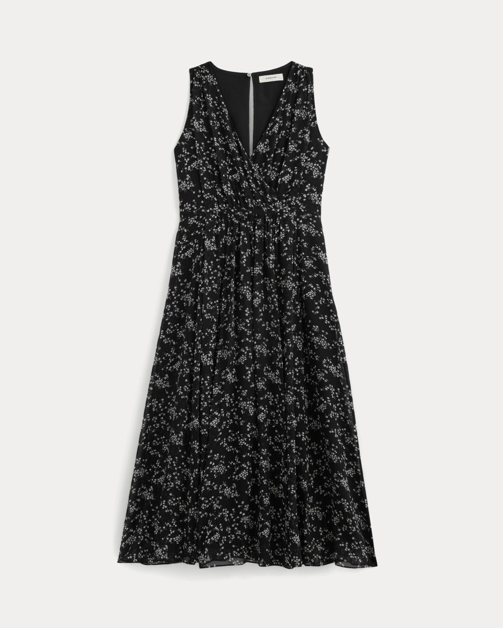 Maxi Dress in Silk Georgette in Floral/Black — alternate view