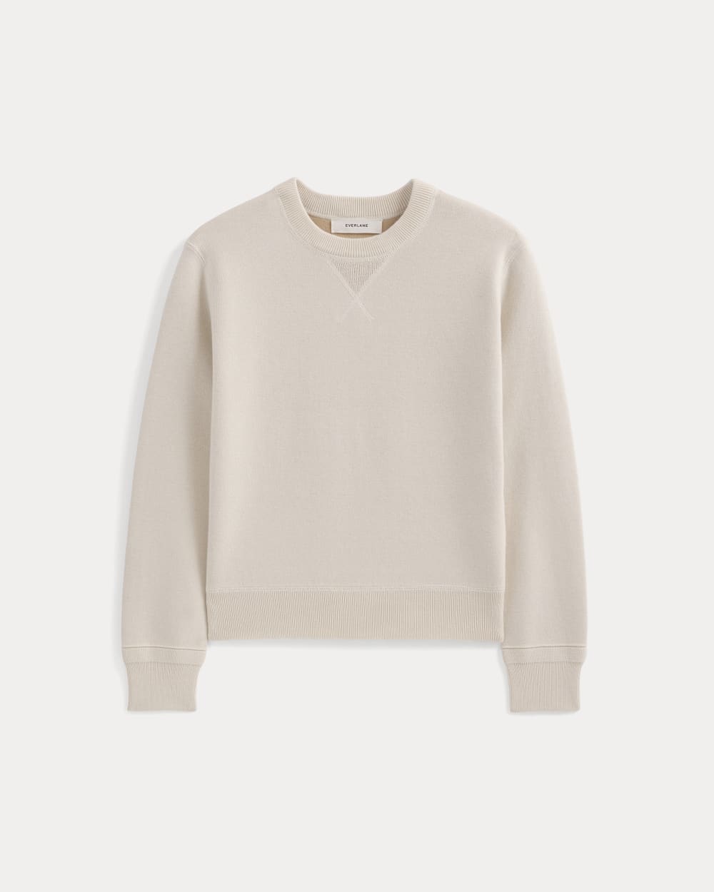 Double Knit Crew in Cotton Merino in Bone/Cream/Sand/Light Camel — alternate view