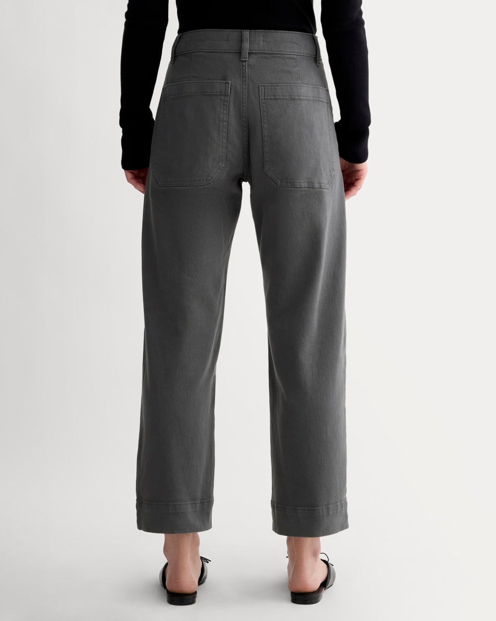 The Utility Straight-Leg Pant in Graphite — detail view