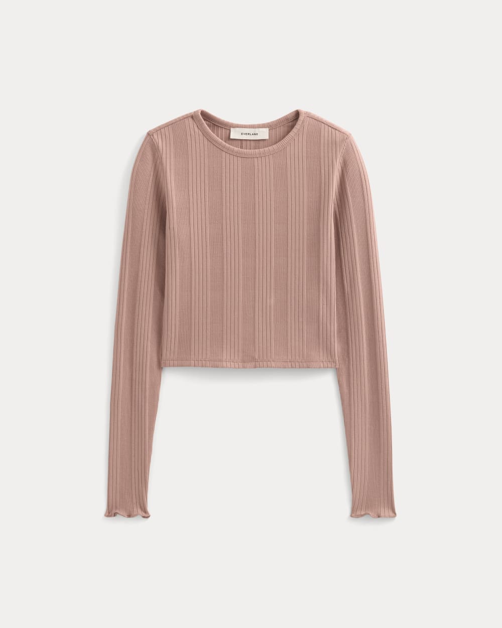 Lounge Rib Cropped Shirt in Ash Rose — alternate view