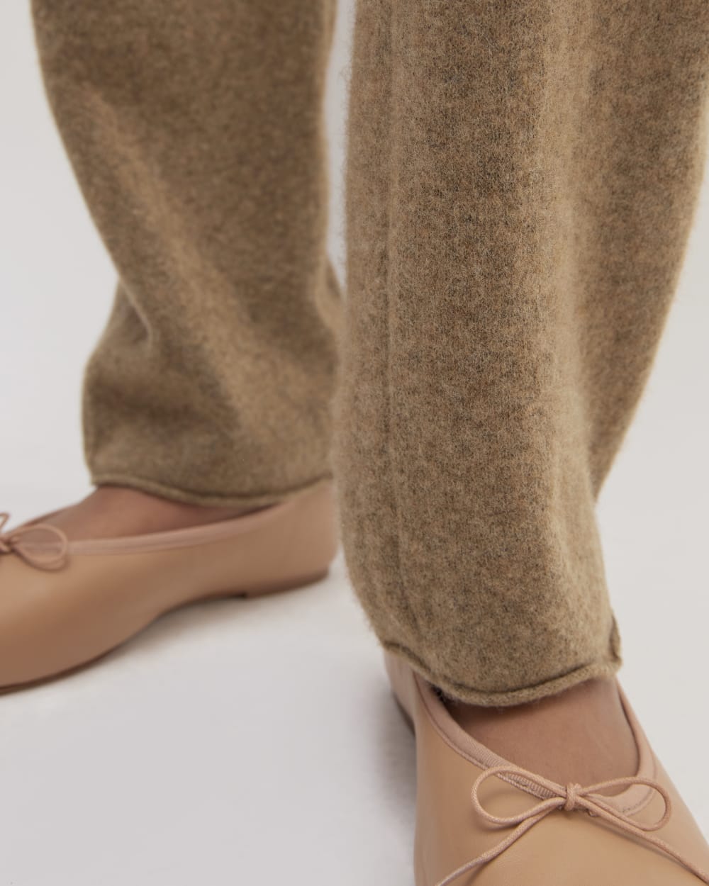 The Cozy-Stretch Straight-Leg Sweatpant in Heathered Toasted Coconut — detail view
