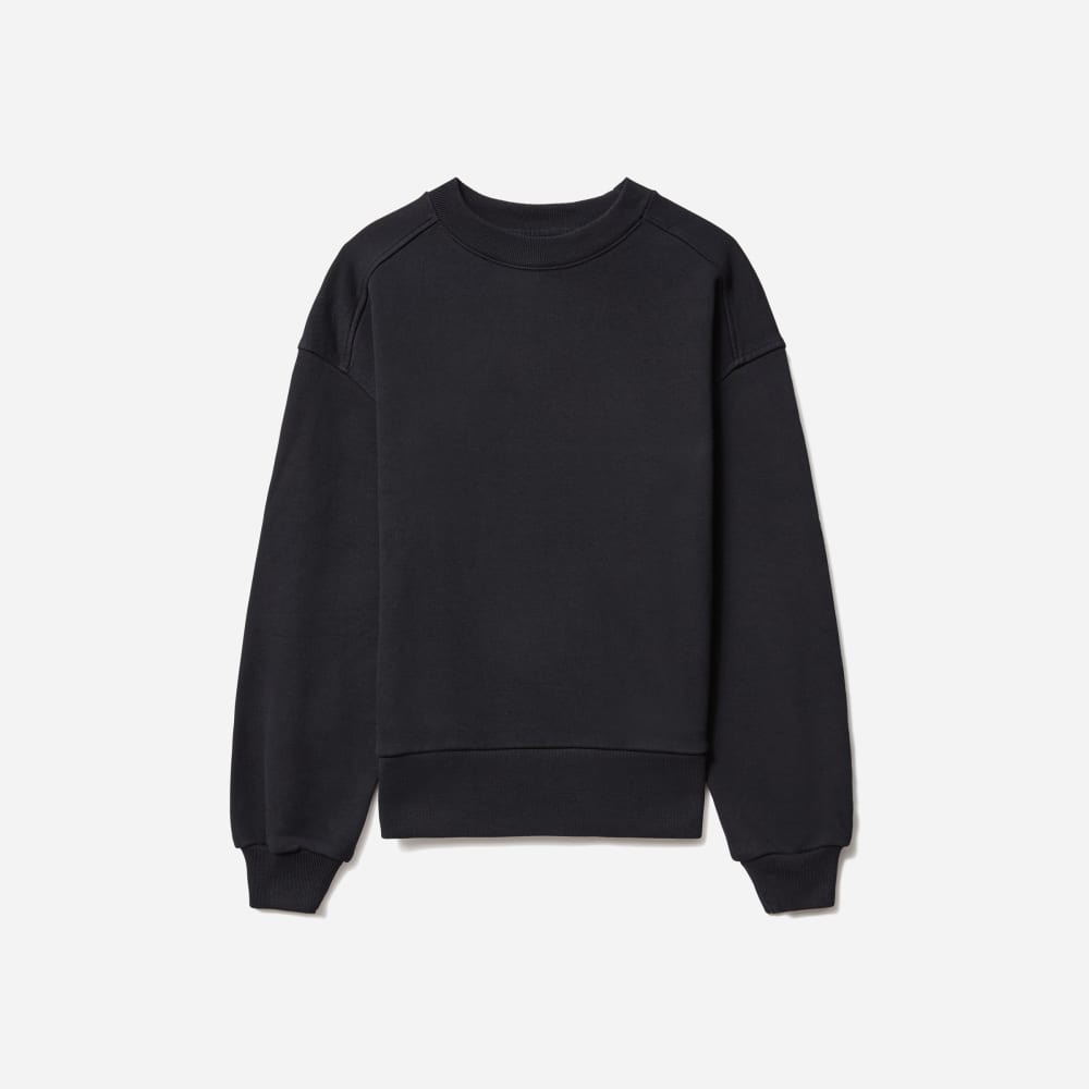 The Track Oversized Crew in Black — front view