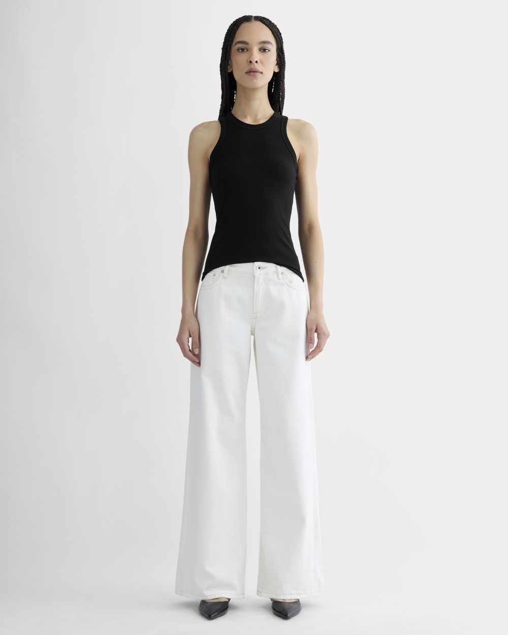 The Shimmy Cutaway Tank in Black — detail view