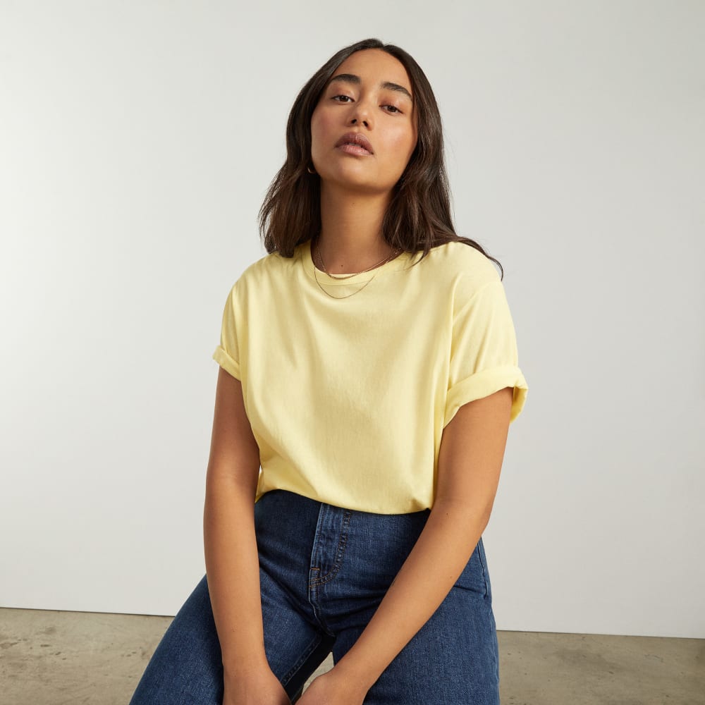 The Air Tee in Pastel Yellow — detail view