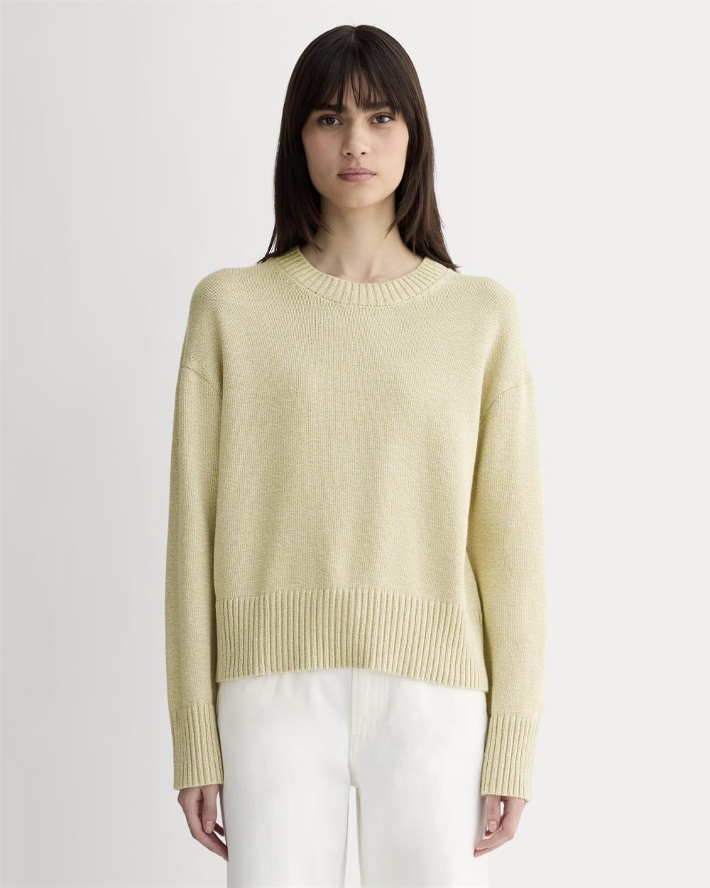 The Boxy Sweater in Everyday Cotton in Mojave Desert / Natural — front view