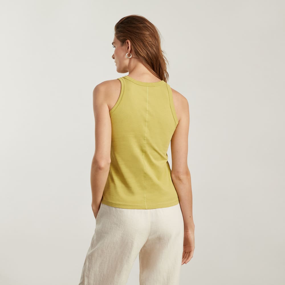 The Tank in Essential Cotton in Leek — detail view