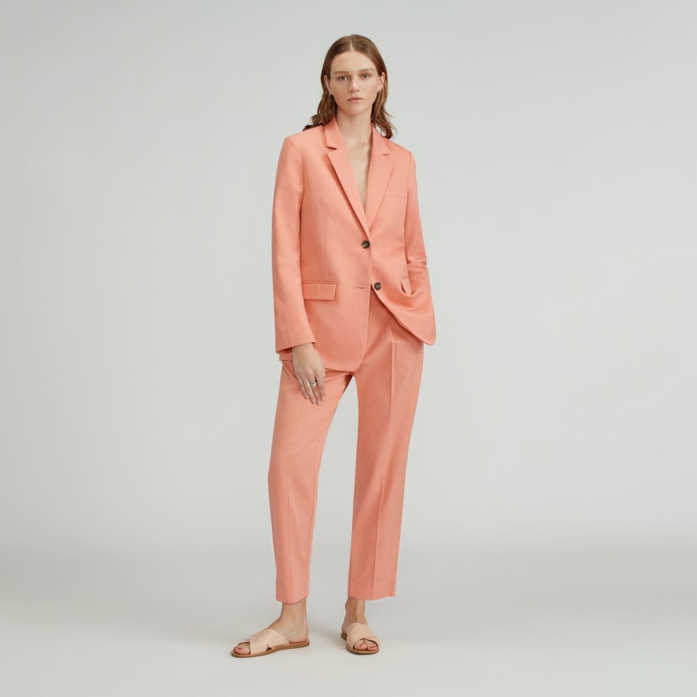 The Oversized Blazer in Buttersmooth in Tawny Pink — detail view