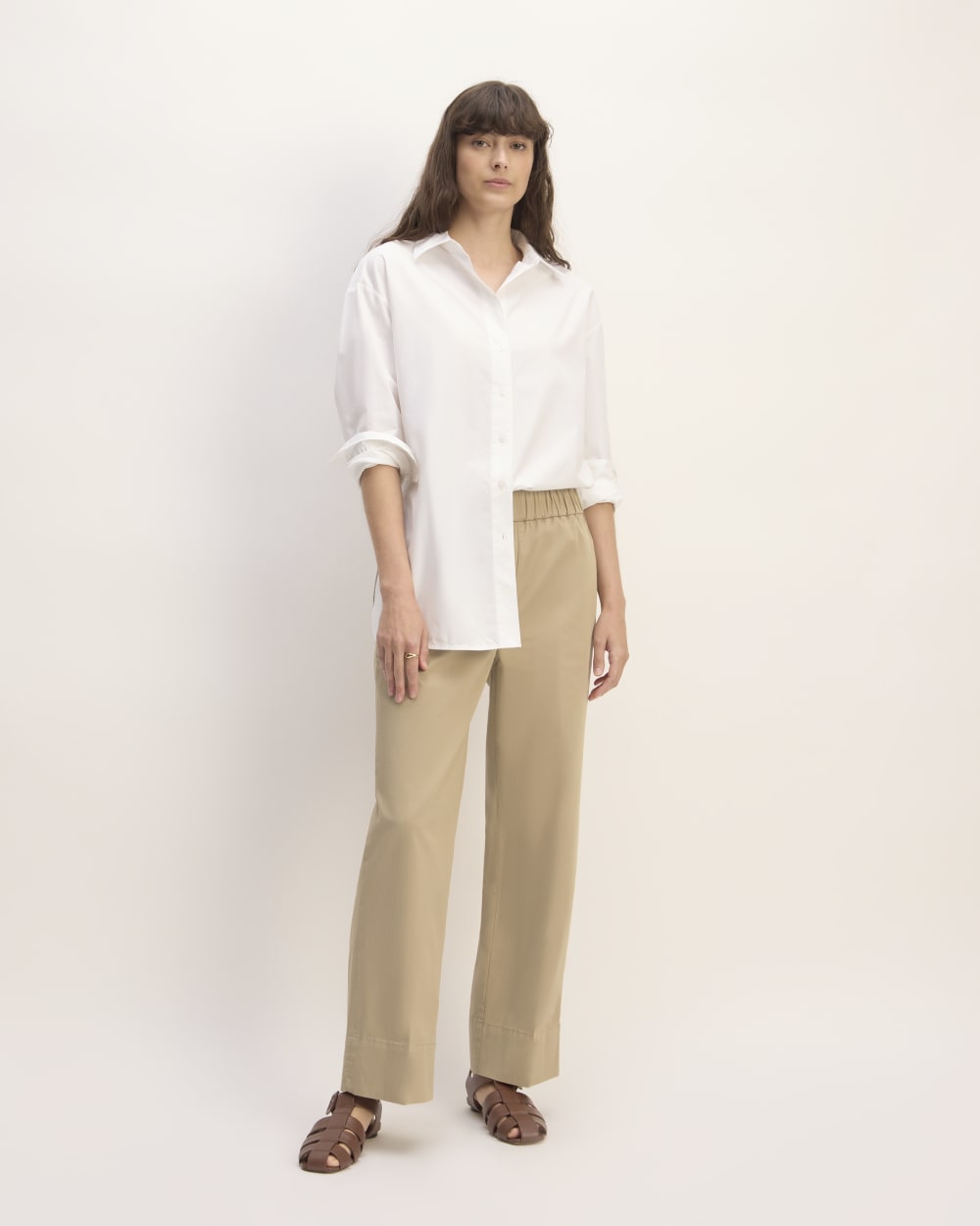 The Easy Pant in Trench Coat Khaki — front view