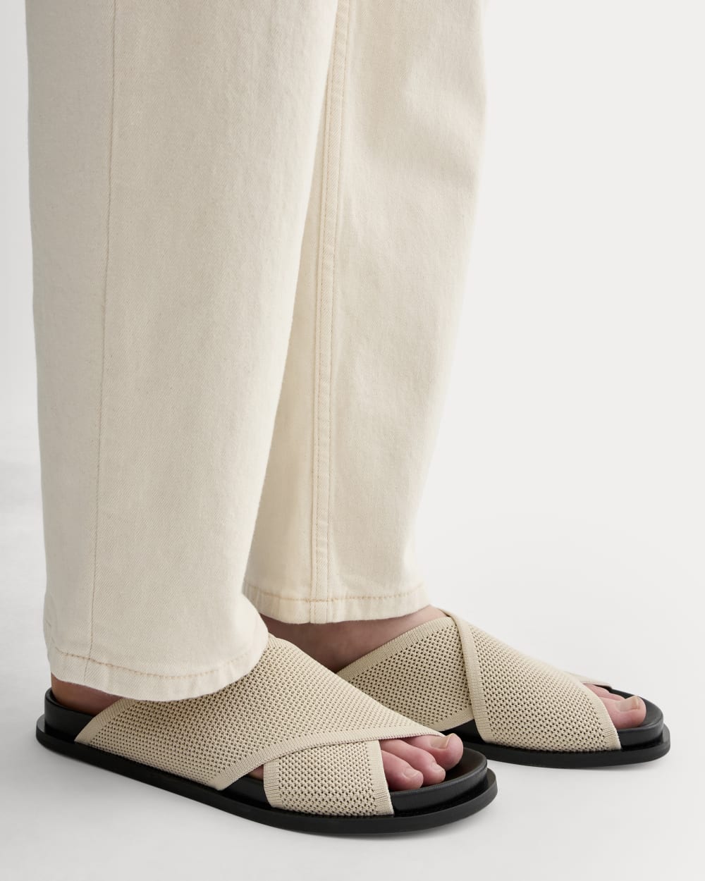 The ReKnit Form Crossover Sandal in Sandshell — alternate view