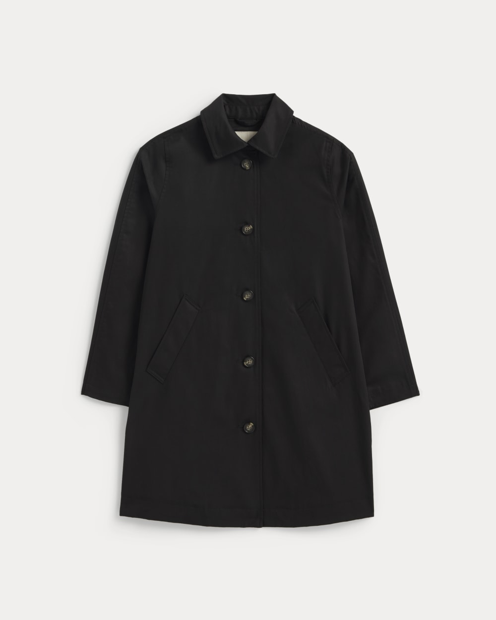 The Mac Coat in Black — alternate view