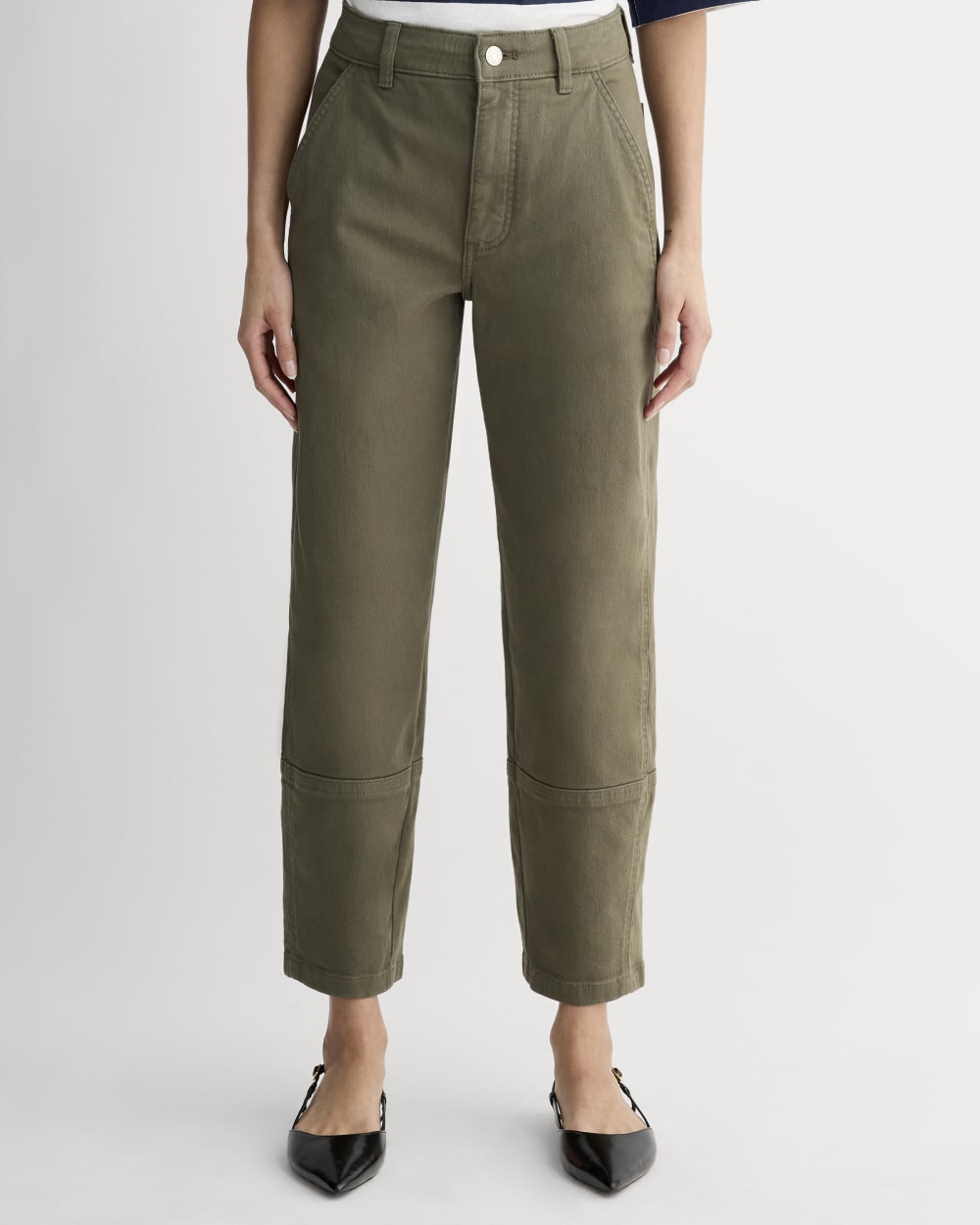 The Utility Barrel Pant in Kalamata — detail view