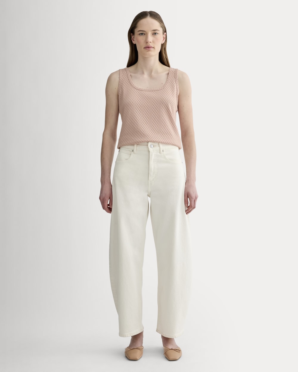 The Pointelle Cami in Rose Smoke — detail view