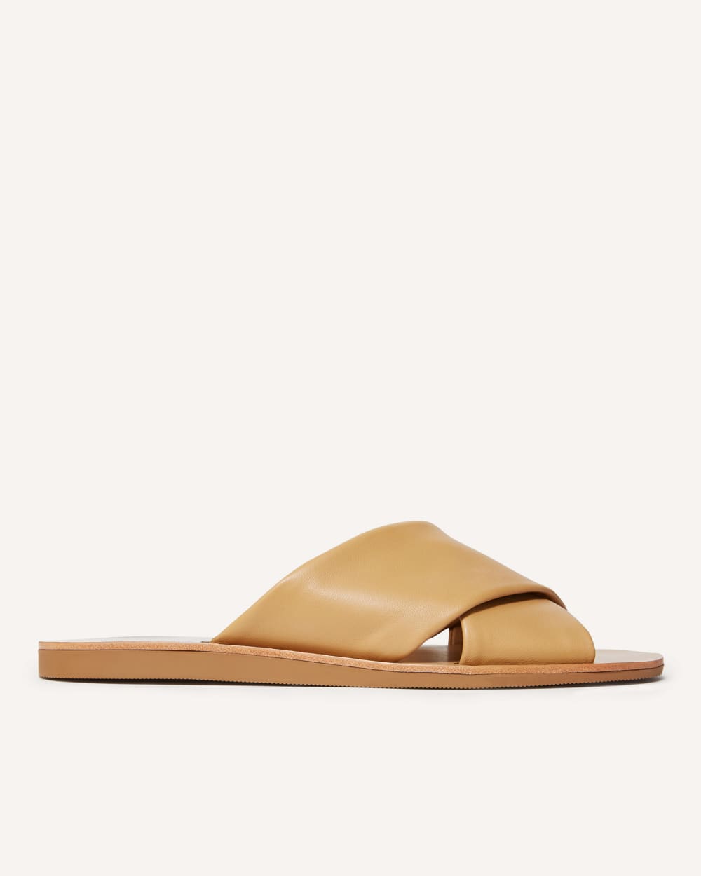 The Day Crossover Sandal in Light Taupe — front view