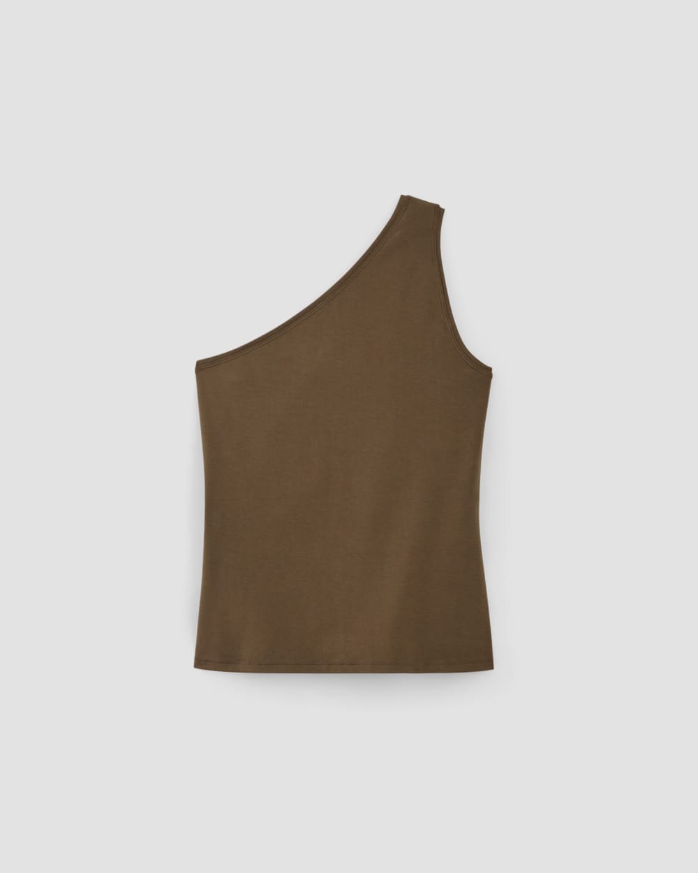 The Form One-Shoulder Tank in Cocoa — alternate view