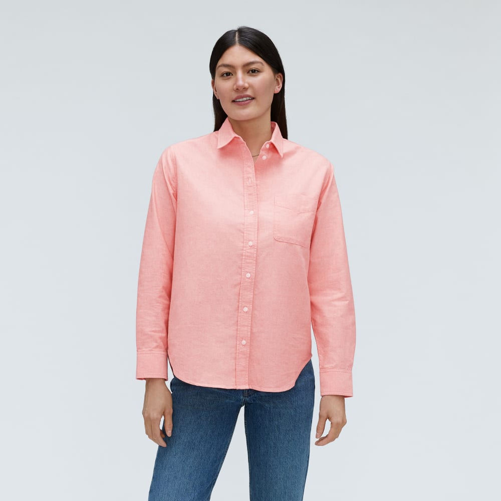 The Must-Have Oxford Shirt in Red Orange — front view