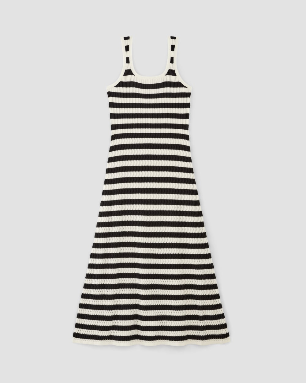 The Crochet Knit Tank Dress in Bone / Black — alternate view