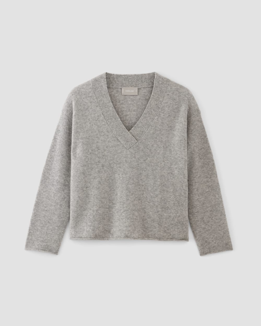 The Cozy-Stretch V-Neck Sweater in Heathered Grey — alternate view