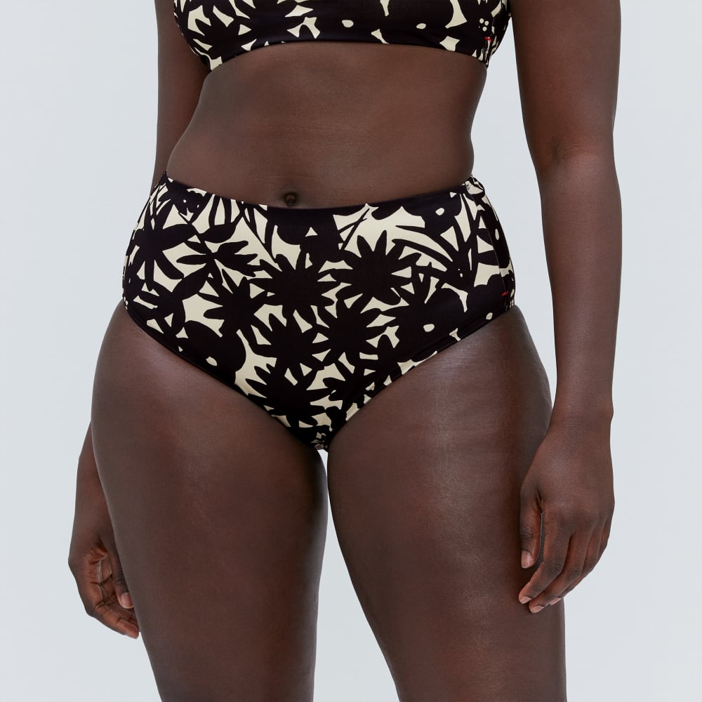 The High-Rise Hipster Bottom in Black / Canvas Floral — alternate view