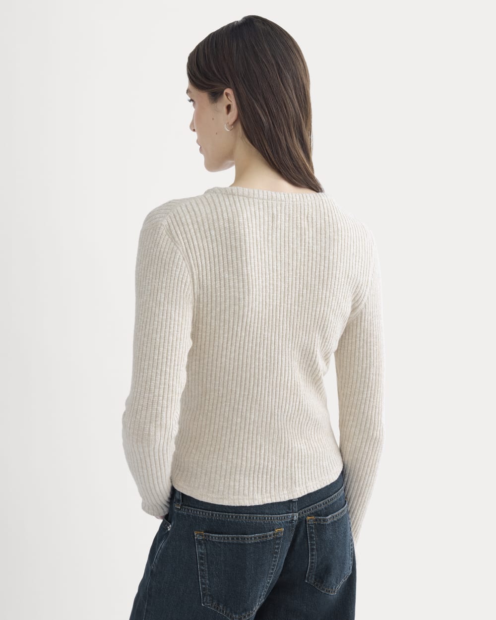 The Cozy Rib Cardigan in Peyote / Bone — detail view