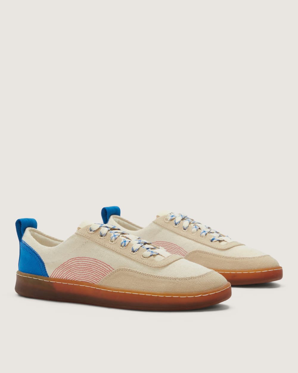 The Tread-Bare Sneaker in Canvas / Lapis Blue / Classic Red — detail view