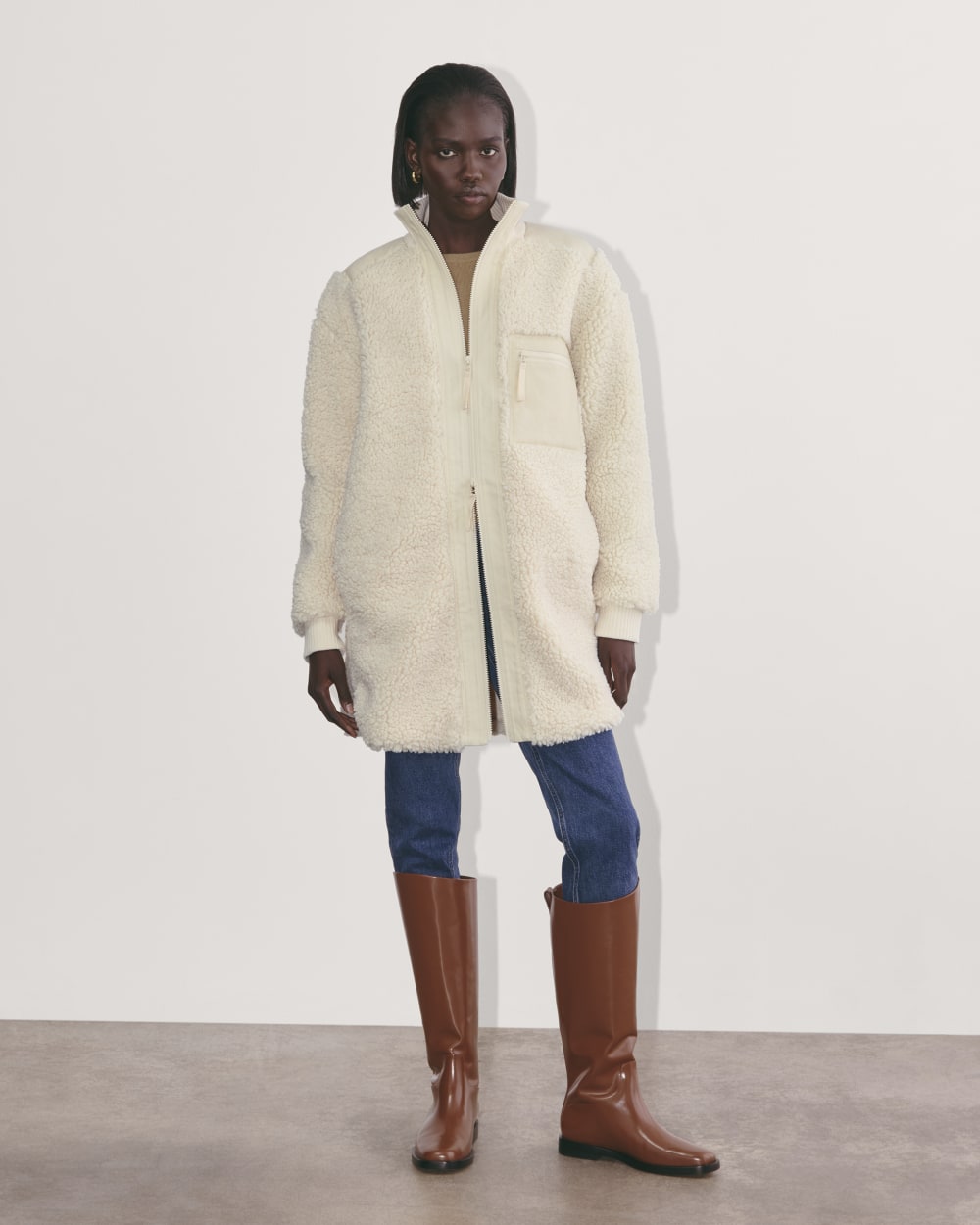 The Teddy Jacket in Birch — front view