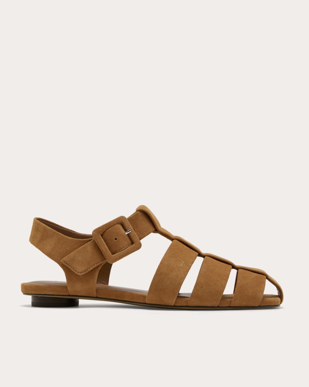 The Day Fisherman Sandal in Saddle Brown Suede — front view