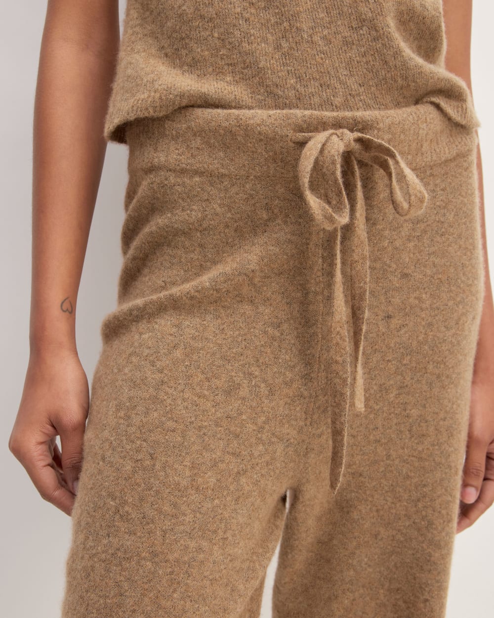 The Cozy-Stretch Straight-Leg Sweatpant in Heathered Toasted Coconut — detail view