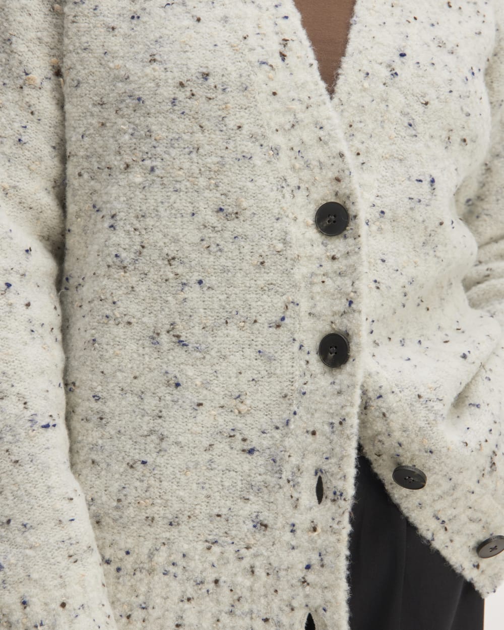 The Confetti Cardigan in Bone Multi — detail view