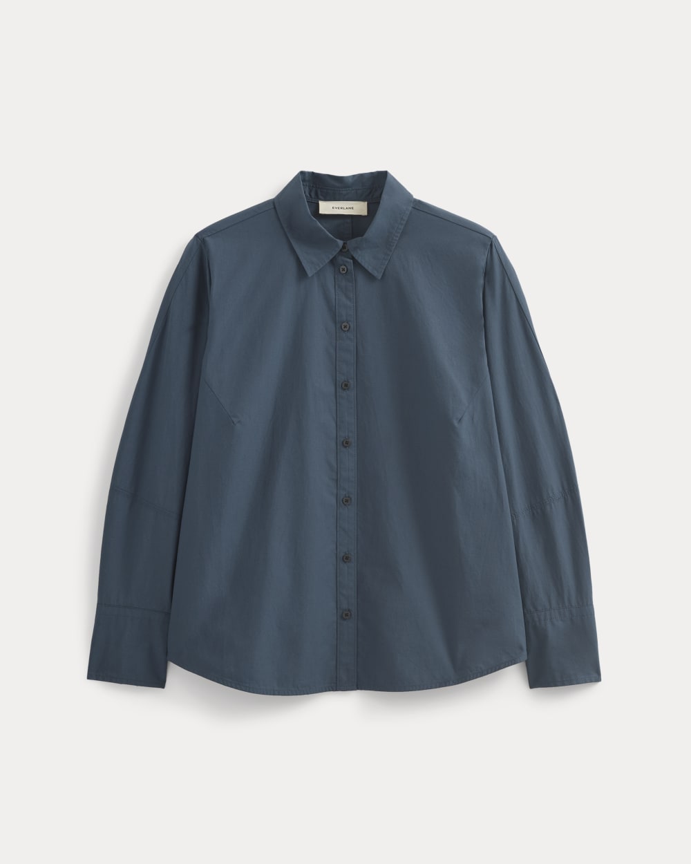 Lantern-Sleeve Shirt in Lightweight Cotton in Deep Lazuli Blue — alternate view