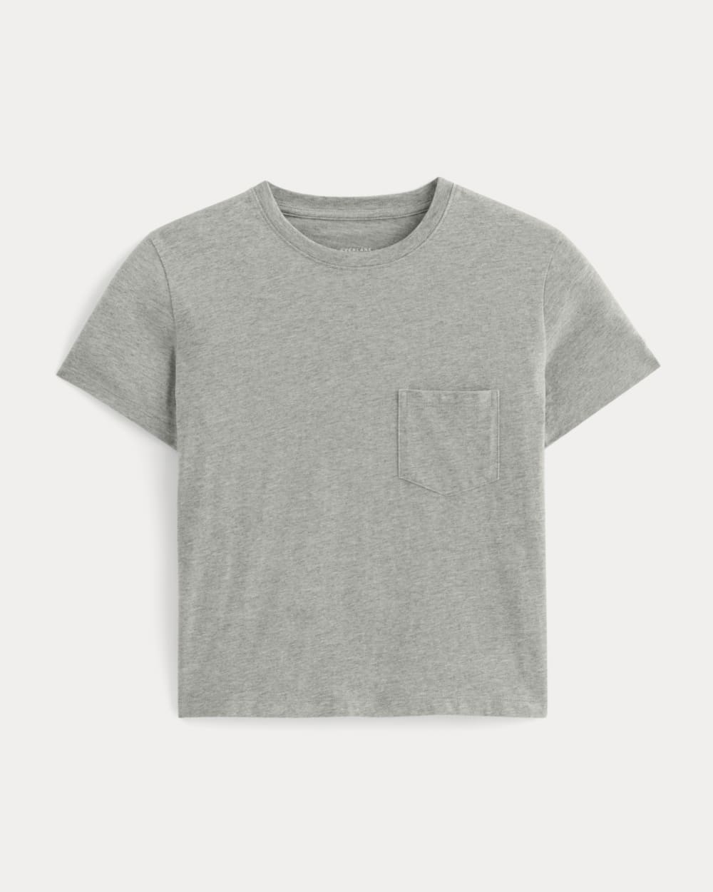 The Box-Cut Tee in Essential Cotton in Heathered Grey — alternate view