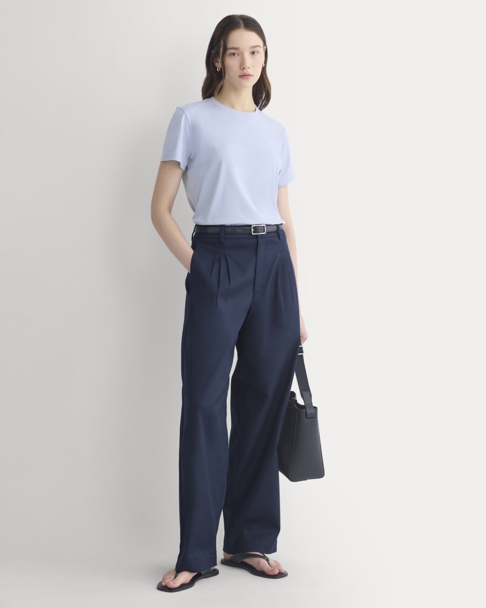 The Box-Cut Tee in Essential Cotton in Aleutian — detail view