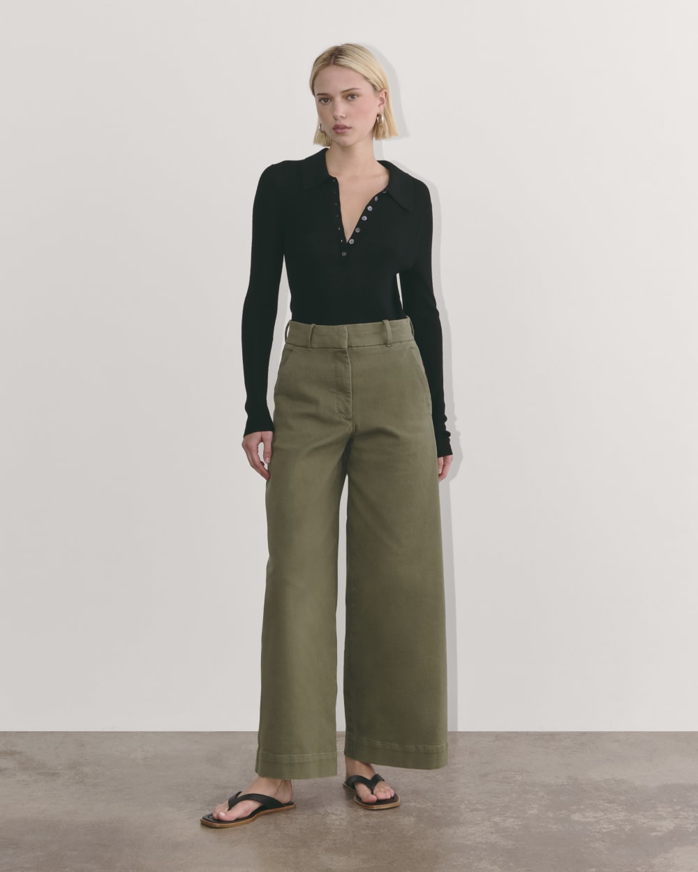 The Phoebe Trouser in Kalamata — detail view
