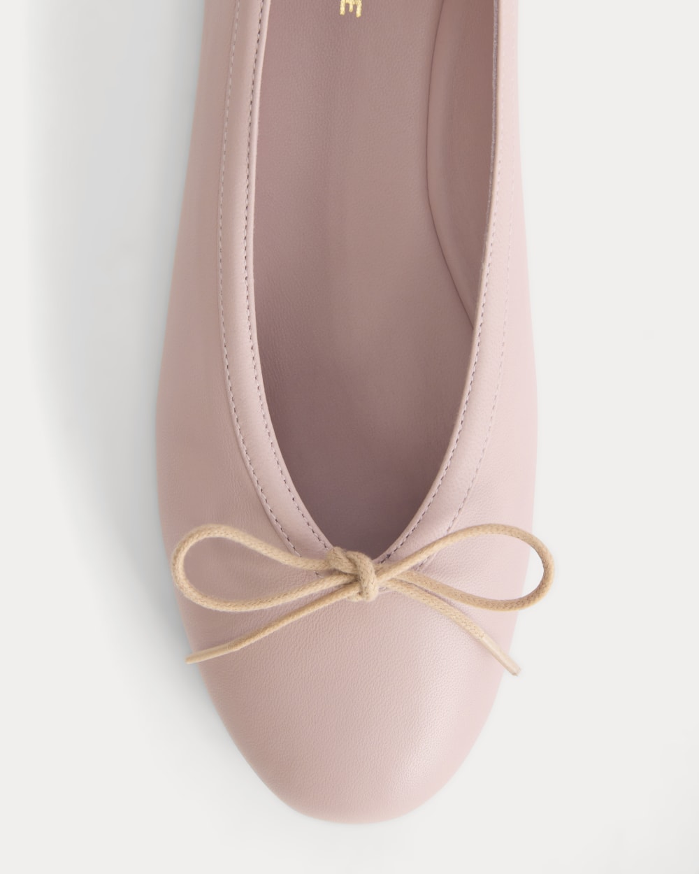 Made in Italy Ballet Flat in Pale Mauve — detail view
