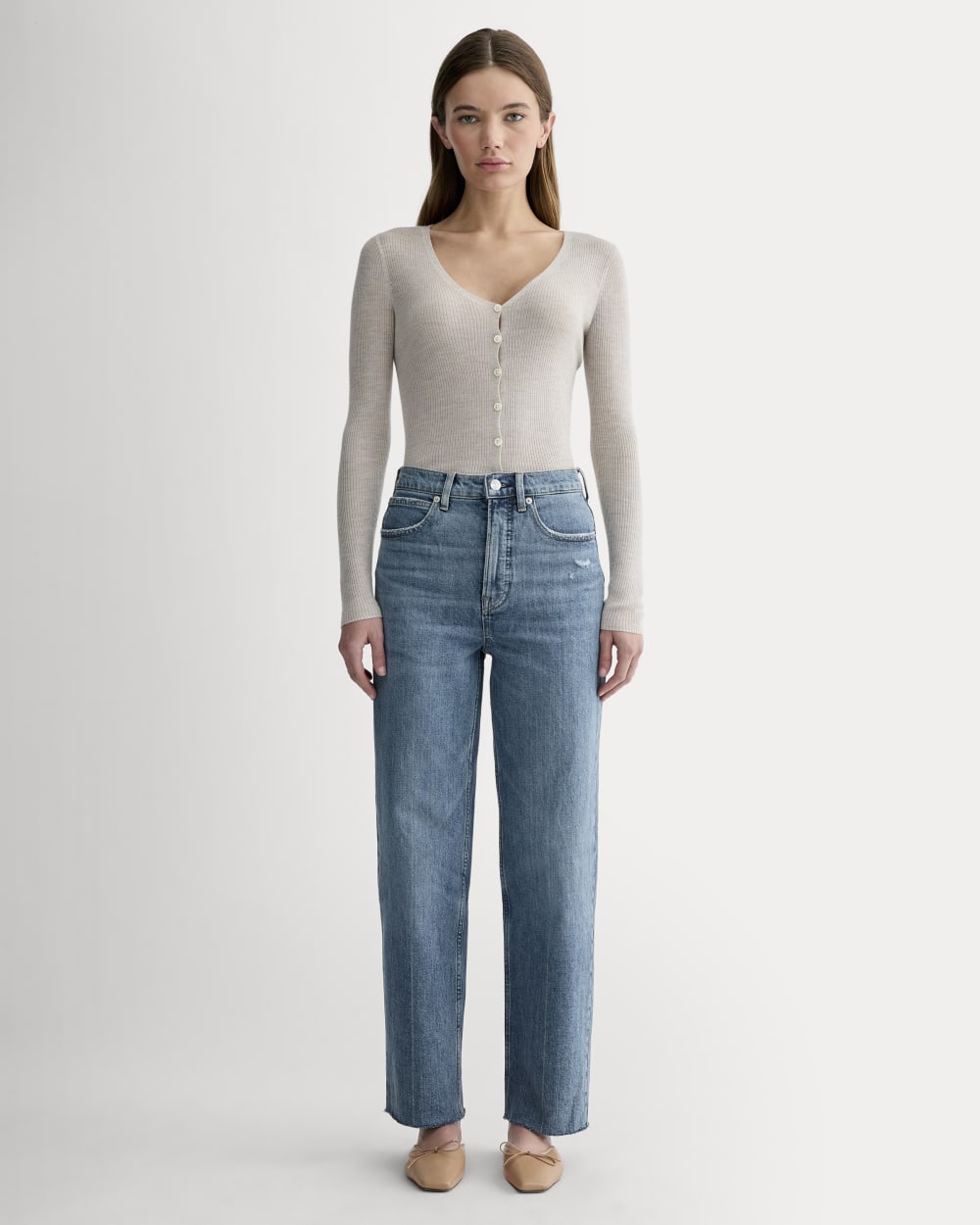 The Way-High® Jean in Distressed — front view